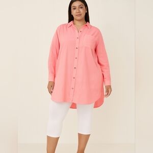 Universal Thread Plus Size Coral T-Shirt Dress With Pockets